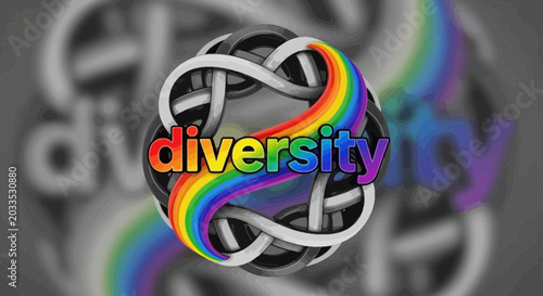 Canvastavla Diversity symbol with rainbow colors.