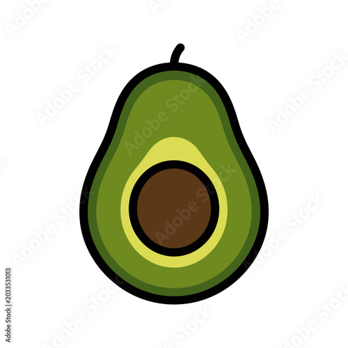 Avocado Fruit Cut Open Green.