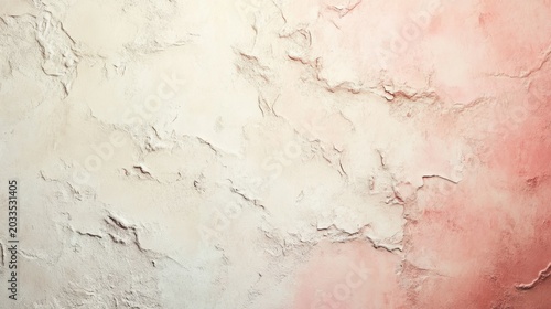Minimal artistic background with rough plaster effect in warm ivory and muted peach tones generative ai