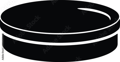 Photography Silhouette vector ice hockey puck isolated on white background design