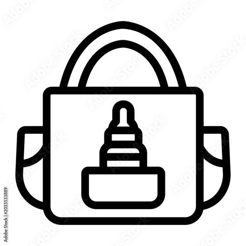Baby travel bag Line Icon