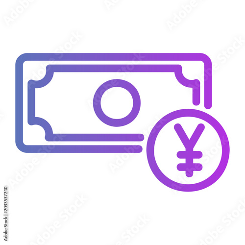 Schilderij op canvas Foreign currency Line Gradient Icon