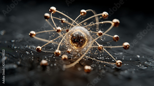Quantum computing framework illustration with interconnected nodes and digital elements