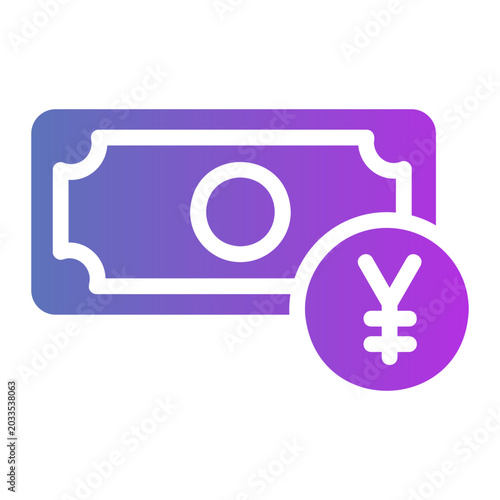 Schilderij op canvas Foreign currency Line Gradient Icon
