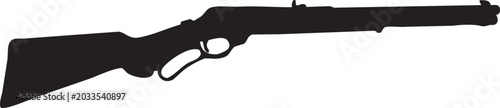 Foto Silhouette of a lever-action rifle, a classic firearm known for its smooth opera