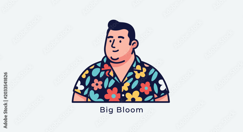 Fototapeta premium Man in colorful floral Hawaiian shirt portrait
