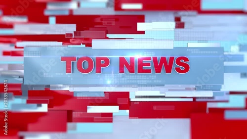 3D Top News Opener, Top News Breaking News Intro with Red and Blue Background Ideal for Your News Channel and News Broadcasting