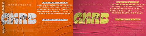 Introducing gkrb signature and Serif font regular and slant styles