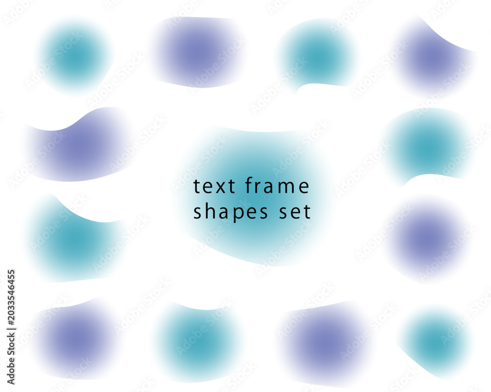 Fototapeta premium Blue and purple blurred text frames