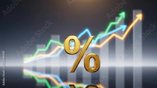 Interest Rate Growth Animation | Financial Market Trend & Investment Success Concept
