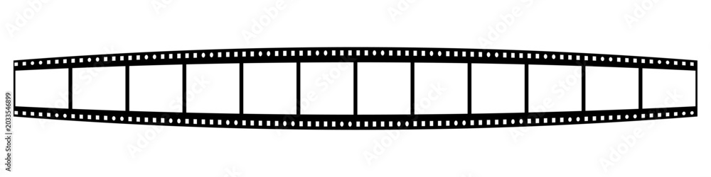 Obraz premium Film strip icon with white background and black borders