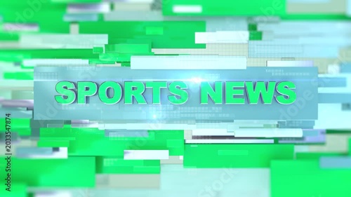 3D Sports News Opener, Sports News Intro with Red and Blue Abstract Background for International News Channel