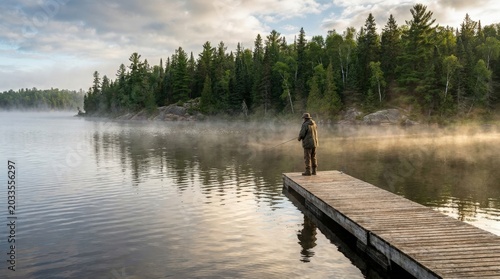 Morning Mist on Calm Lake-(Kabut Pagi di Danau Tenang)