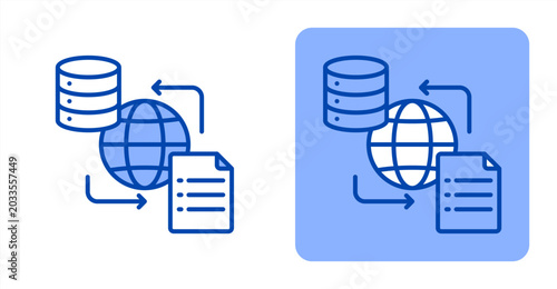 Foto Data Exchange icon, with contrast background.