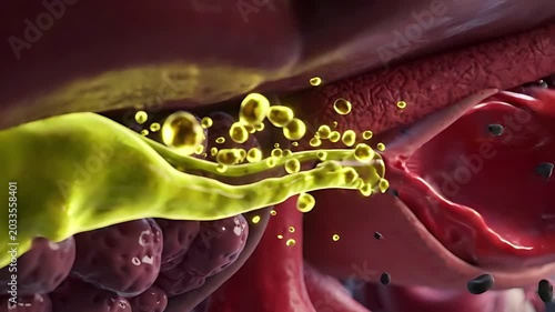  Human Liver Detoxification Metabolism Bile Production Hepatic Medical Anatomy Gastroenterology 3D Stock Video