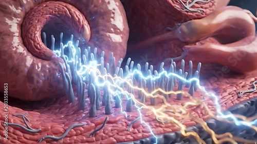  Human Inner Ear Cochlea Hair Cells Sound to Neural Signal Hearing System Medical Anatomy Audiology 3D Stock Video