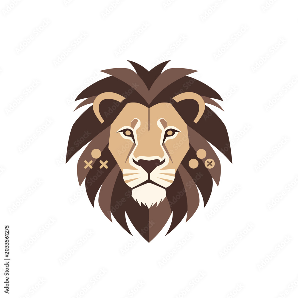 Obraz premium Majestic lion head with stylized mane design
