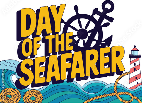 Tableau sur toile DAY OF THE SEAFARER vector illustration isolated on white background