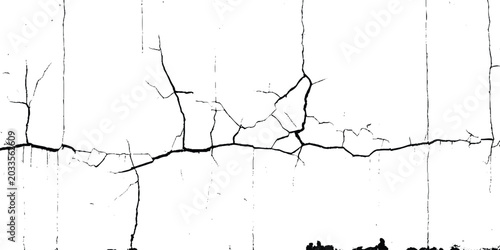 Cuadro en lienzo Minimalist grunge vector texture with deep surface cracks