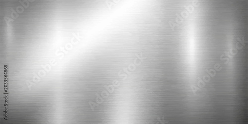 Tableau sur toile A polished silver stainless steel plate showcases a shiny brushed metal texture,