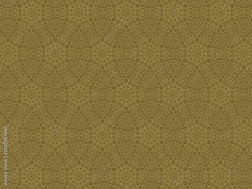 Fototapeta premium Subtle geometric patterns adorn a warm, earthy background. Symmetry and repetition create a soothing, vintage aesthetic. Soft tones invite calmness and elegance in design projects