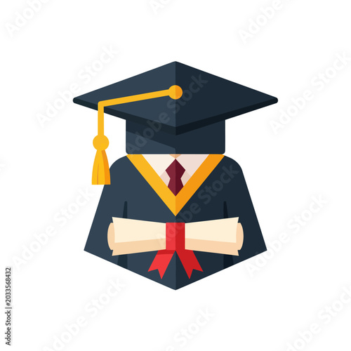 Photos Graduation Cap and Diploma Certificate.