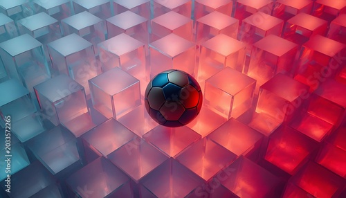 Translucent frosted blocks stacked in an abstract geometric arrangement as a 3d digital illustration for minimalist corporate design