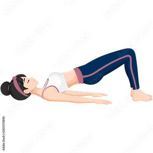 Woman Performing Glute Bridge Exercise