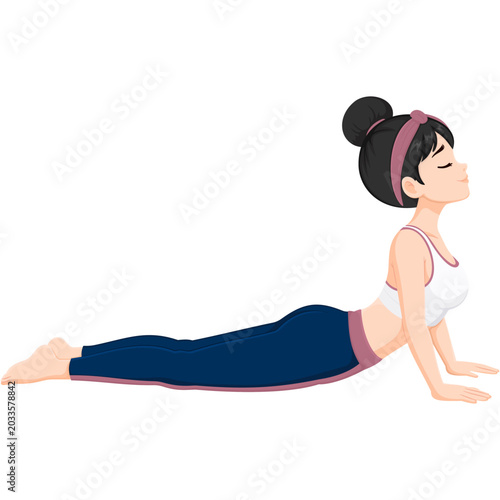 Woman Doing Cobra Pose Yoga