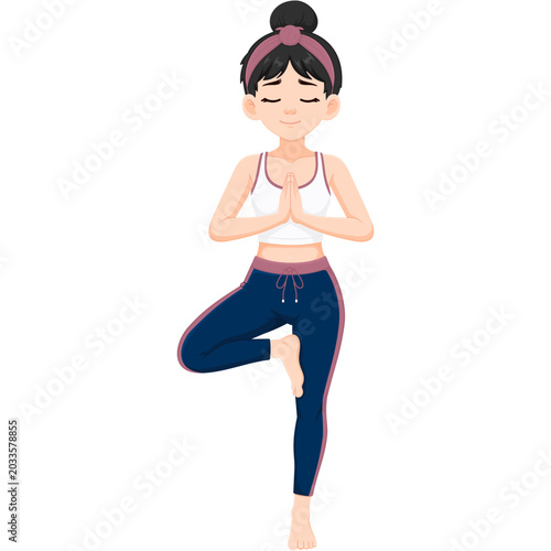 Woman Doing Yoga Tree Pose