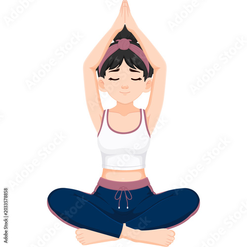 Woman Performing Tree Pose Yoga