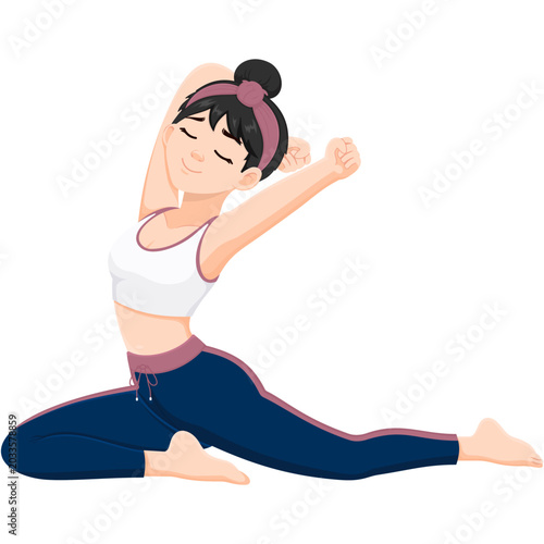 Woman Stretching in Yoga Pose