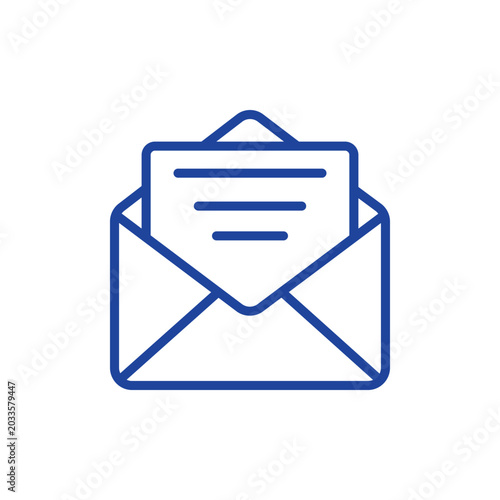 icon message single blue outline, Mail Phone 
