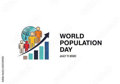 World Population Day graphic with people and a graph