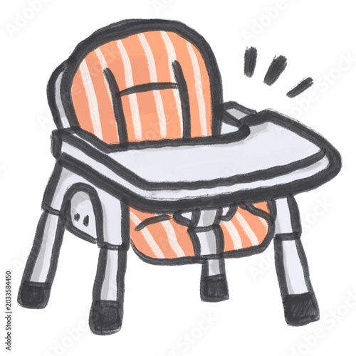 Fotografi Orange Stripes Toddler Baby Mealtime Chair