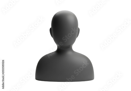 3d render of a generic human avatar icon isolated on transparent background