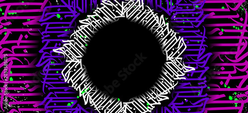 Calligraphy graffiti lettering brush background in a graffiti style. Abstract...