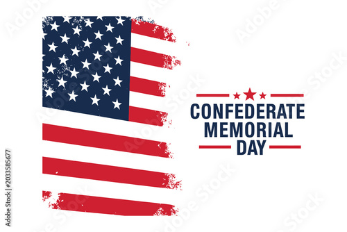 Фотография Confederate memorial day graphic with distressed american flag illustration