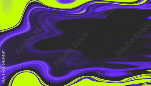 Retro grainy fluid abstract background with lime green and purple liquid marble texture and dark copy space wallpaper