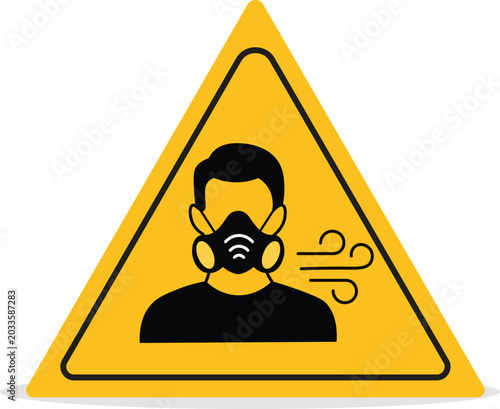 Obraz na płótnie Person Wearing Mask Warning Sign