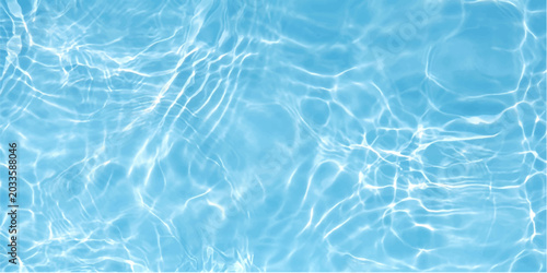 Foto Blue water surface abstract background with clear waves ripples and ocean textur