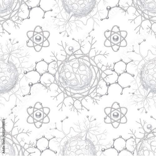 Luxury Silver Nano Technology Seamless Pattern