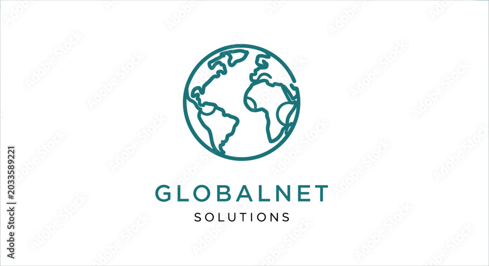 Fototapeta premium Global Network Solutions Logo Design.