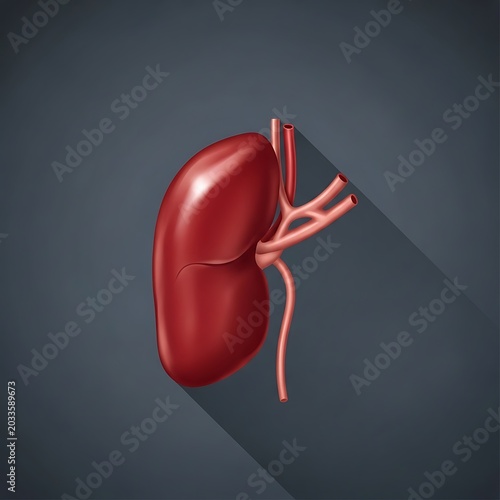 Red heart shaped balloon floating in dark space.