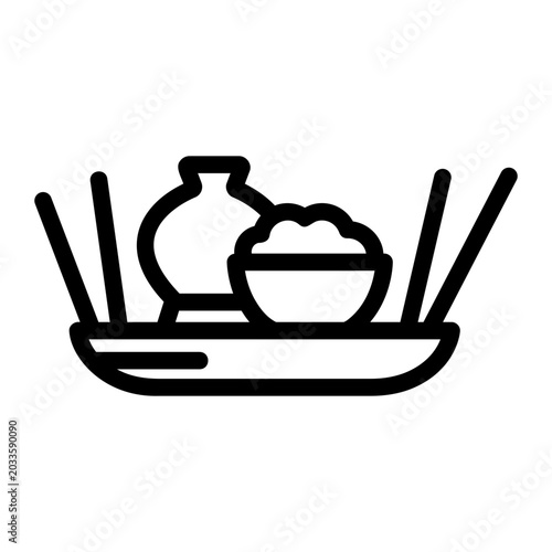 Canvas Print Food offering Line Icon