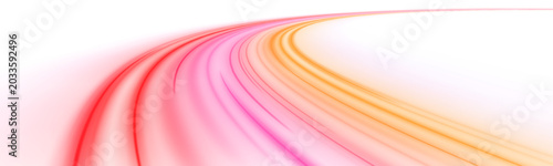 Foto Multicolored neon waves glide through futuristic road overlays with radiant color transitions