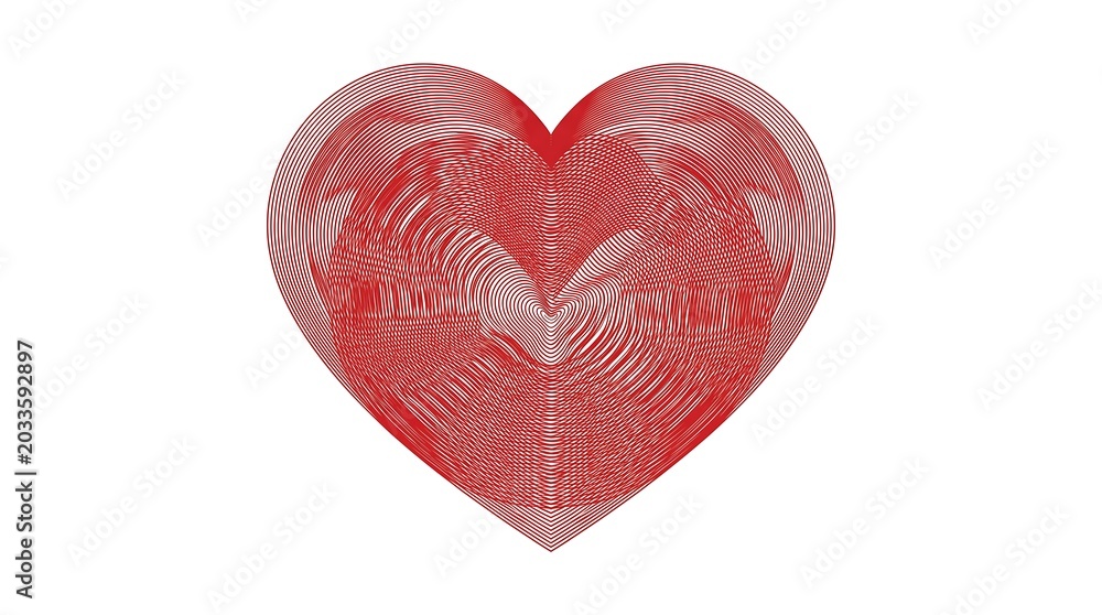 Fototapeta premium red heart symbol isolated on white background romantic love vector illustration design icon for valentines day romance and passion