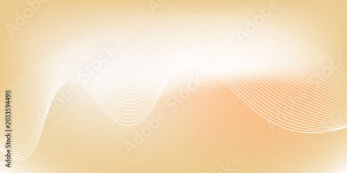 Bild auf Leinwand Minimal Abstract Orange Gradient Background with White Wave Lines