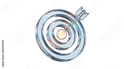 Arrow Hitting Target Bullseye for Success Concept.