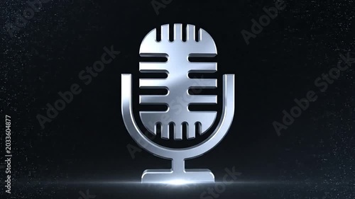 Metallic microphone icon